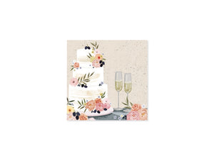 Fondant Wedding Cake Pop-Up Enclosure Card