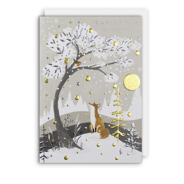 Fox And Tree Christmas Card