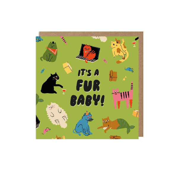 Furbaby Cat New Baby Card