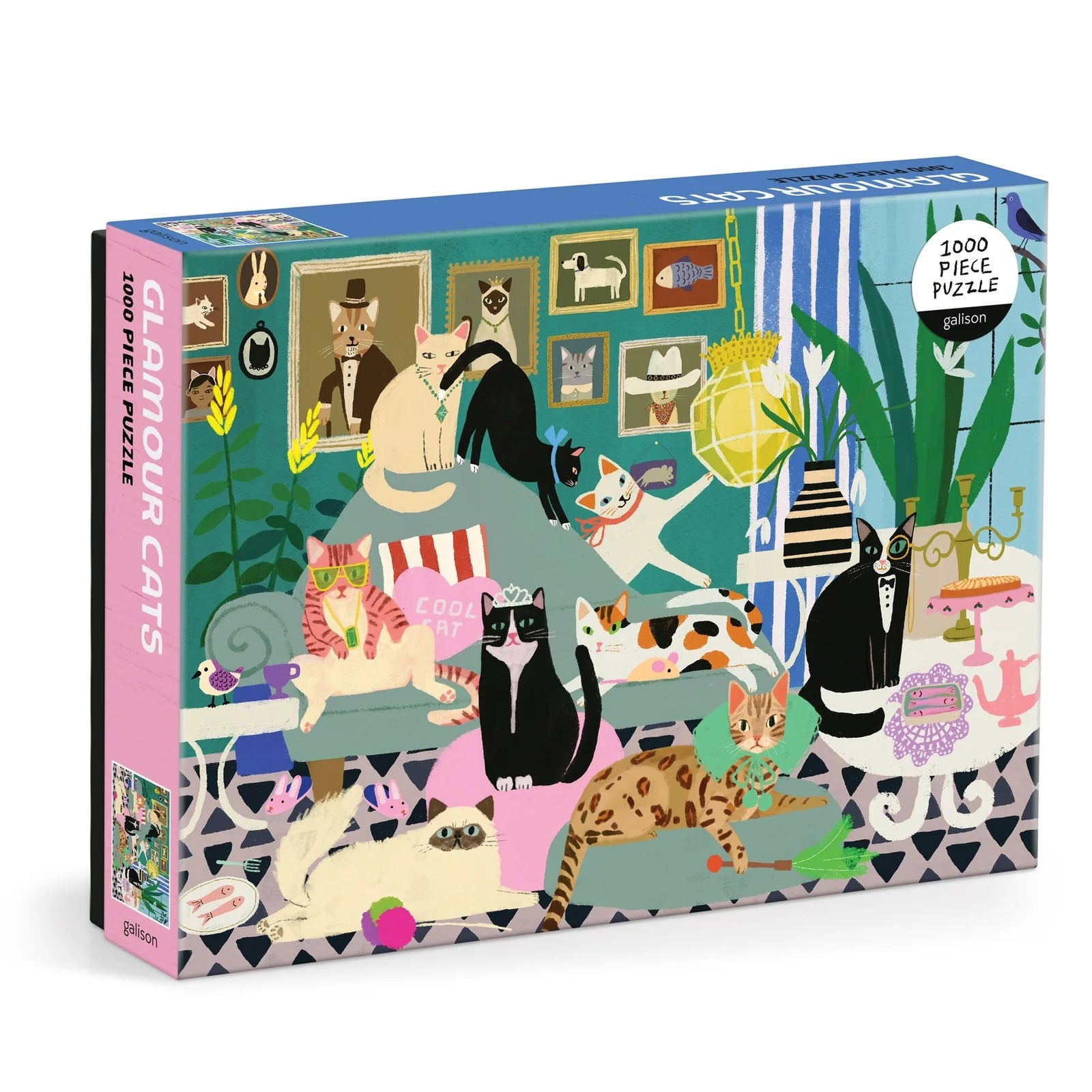 Galison 1000 Piece Puzzle | Glamour Cats