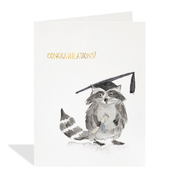 Graduation Raccoon Congratulations Card