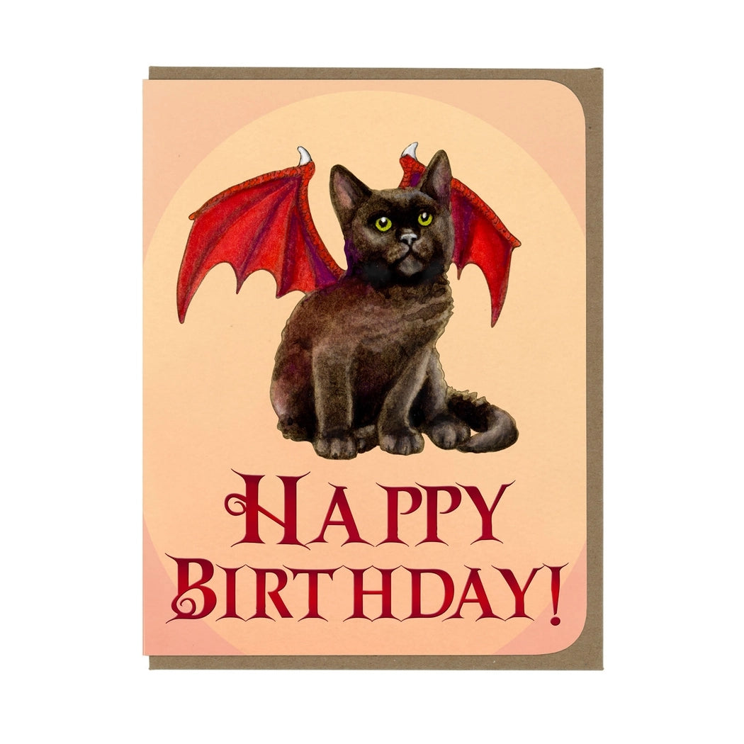 Dragon Kitten Birthday Card