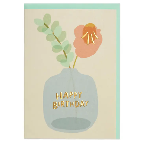 Floral Vase Birthday Card