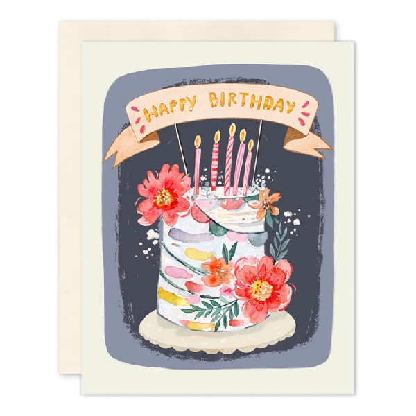 Floral Cake Birthday Card