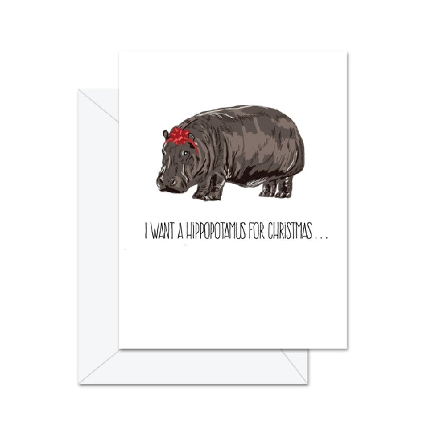 Hippo Christmas Card