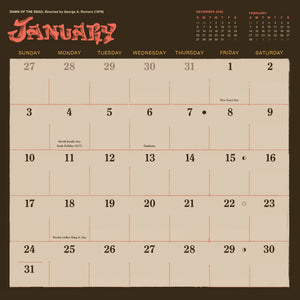 2027 Classic Horror Movies Monthly Wall Calendar