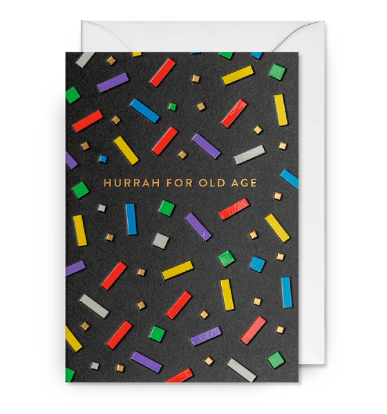 Old Age Confetti Birthday Card