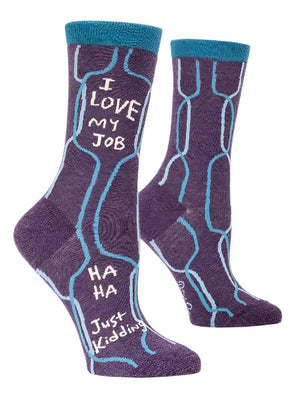 Blue Q Women's Crew Socks | I Love My Job