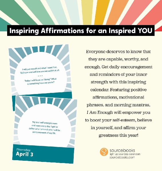 2025 Desk Calendar | I Am Enough Affirmations