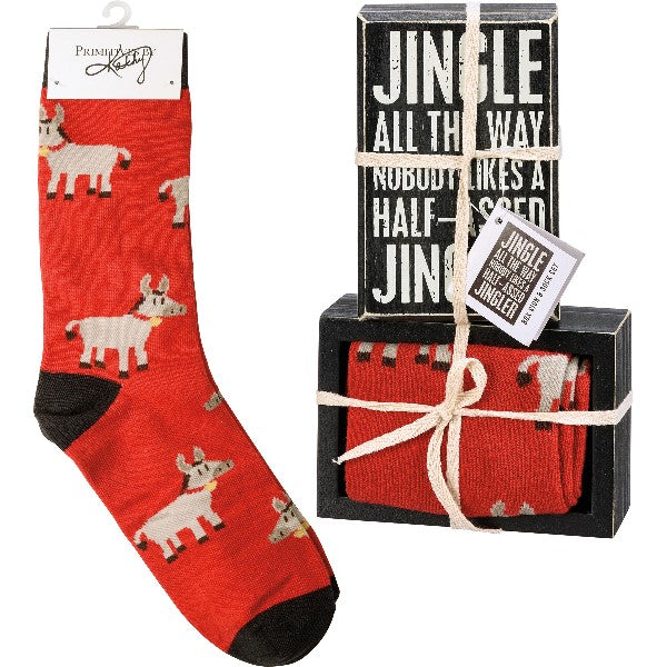 Wooden Sign & Sock Set | Jingler