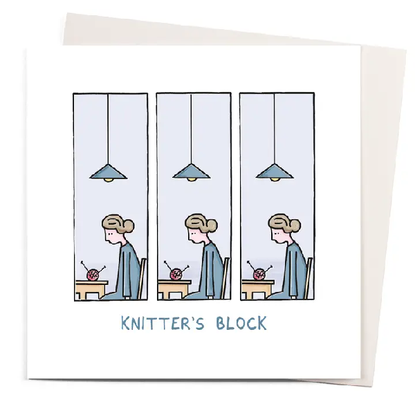 Knitter's Block Blank Humour Card