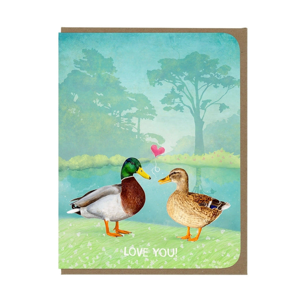 Mallard Ducks Love Card