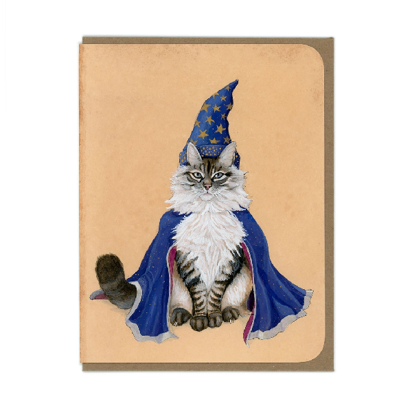 Magical Cat Wizard Blank Art Card