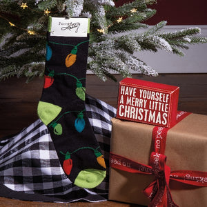 Wooden Sign & Sock Set | Merry