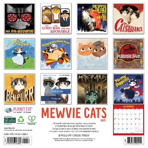 2025 Wall Calendar | Mewvie Cats