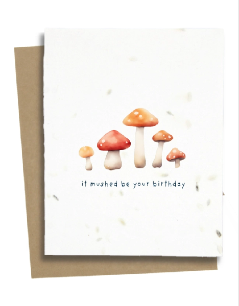 Mushrooms Plantable Birthday Card