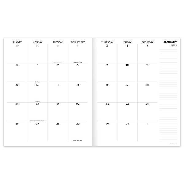 2025 Large Monthly Planner | Naval Stripes