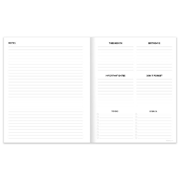 2025 Large Monthly Planner | Naval Stripes