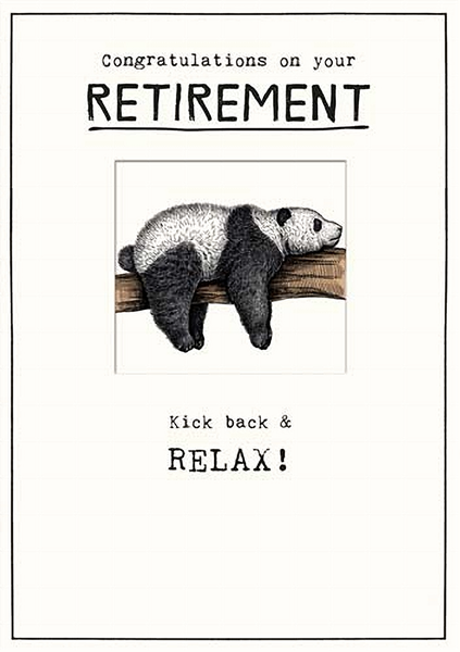 Relaxed Panda Retirement Card