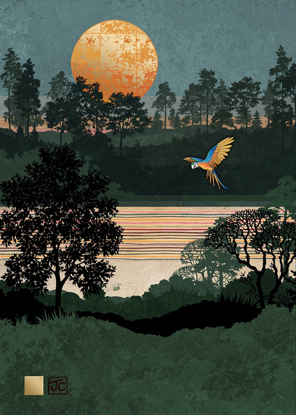 Parrot Jungle Blank Art Card