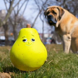 Pear Fruit Squeaker Dog Toy