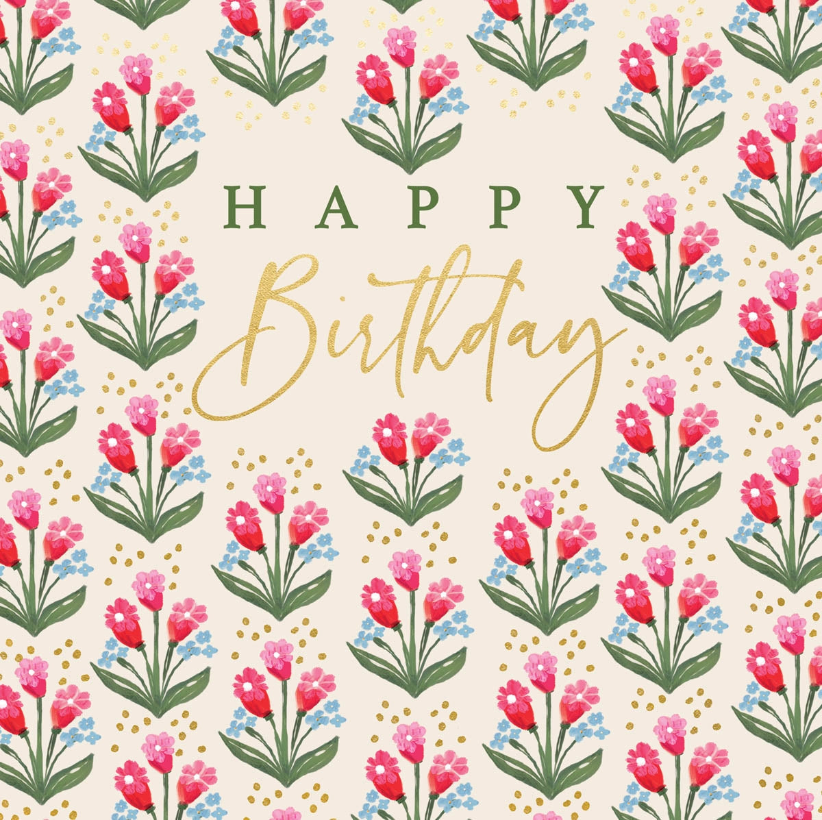 Posy Rows Birthday Card