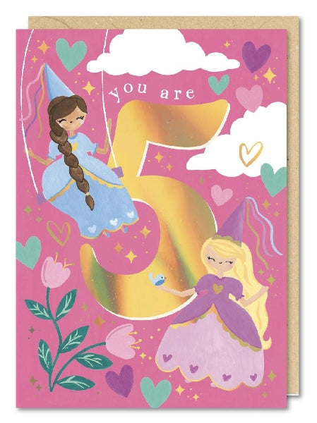 5th Birthday Princess Age Birthday Card
