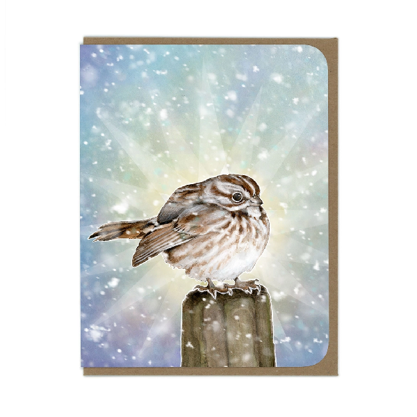 Puffy Song Sparrow Blank Art Card