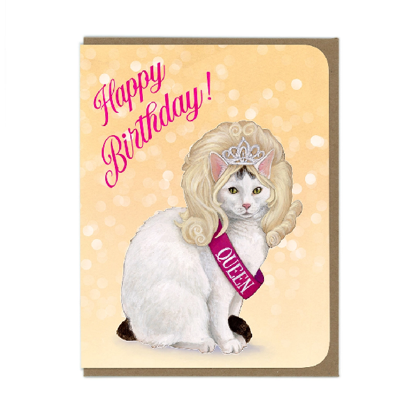 Queen Cat Birthday Card