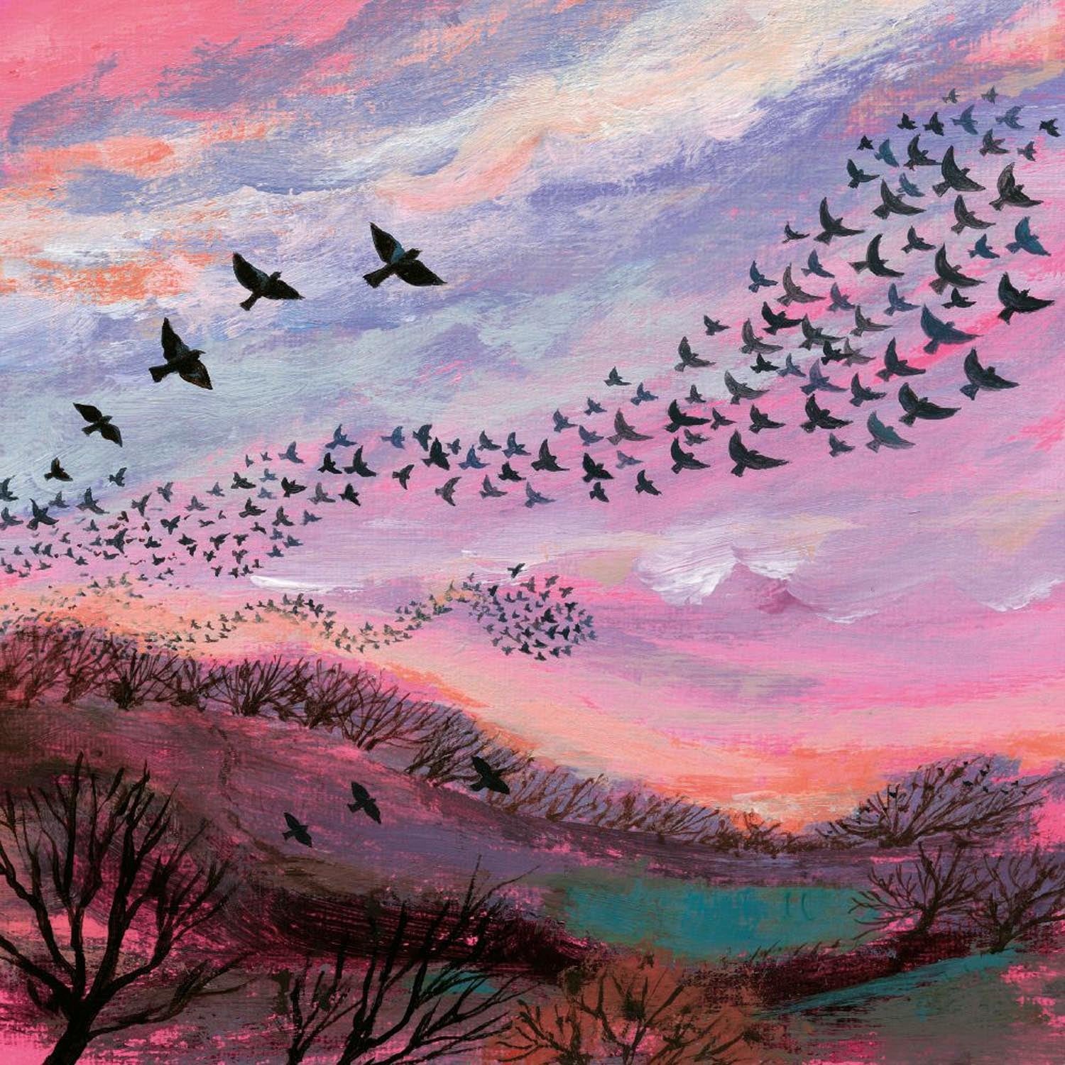 Red Sky At Night Blank Art Card