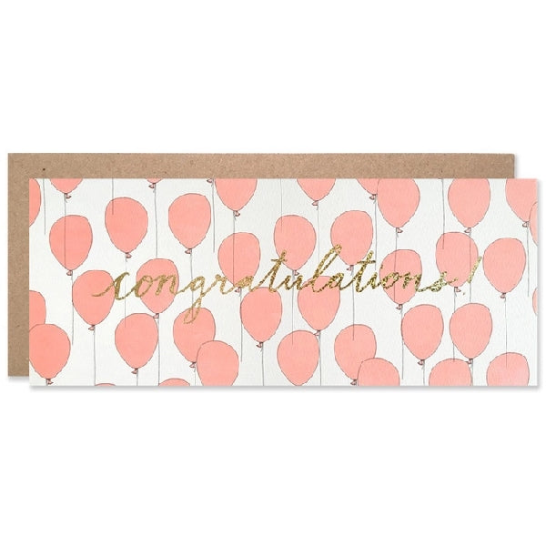 Red Balloon Congratulations Card