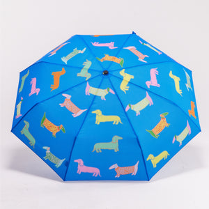 Sausage Dog In Blue Duckhead Umbrella