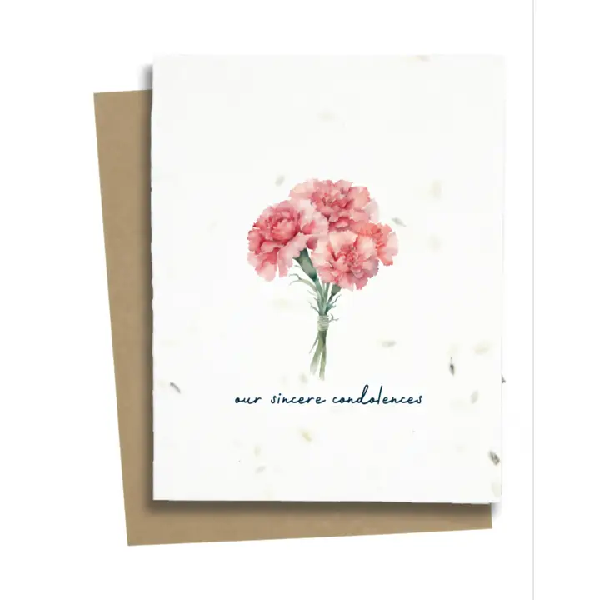 Our Sincere Condolences Plantable Sympathy Card