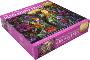 Pauper Puzzle 1000 Piece Puzzle | Stained Glass Hummingbird