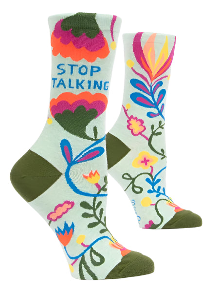 Blue Q Women's Crew Socks | Stop Talking