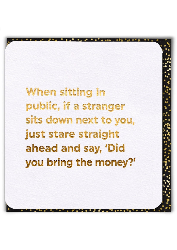 Sitting In Public Blank Humour Card