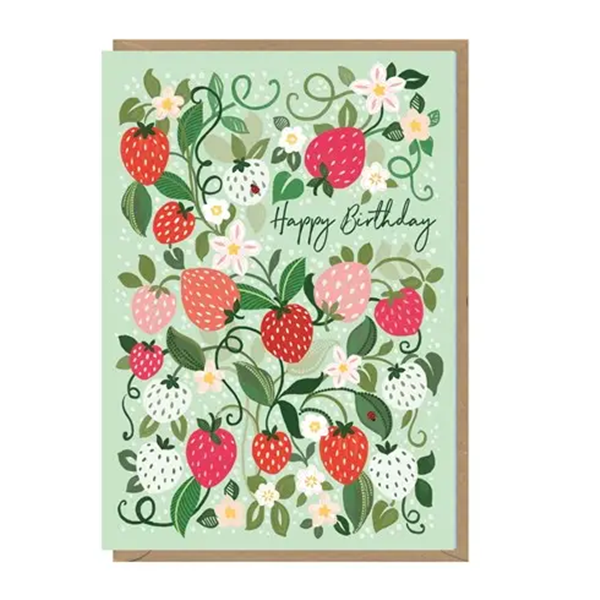 Strawberries Birthday Card