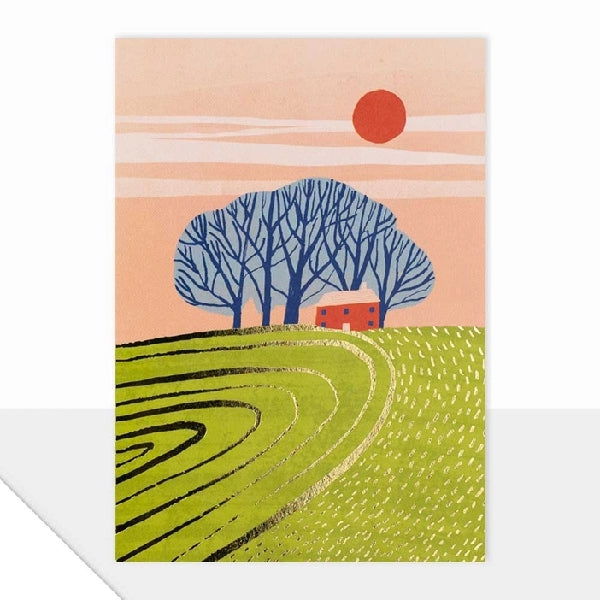 Sunset Field Blank Art Card