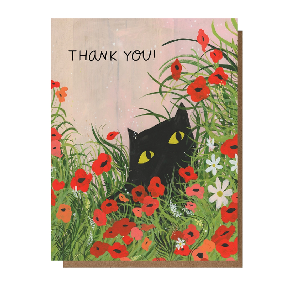 Flower Kitty Thank You Card