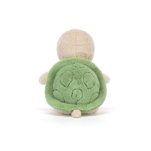 Back view of a Jellycat turtle plush on a white background
