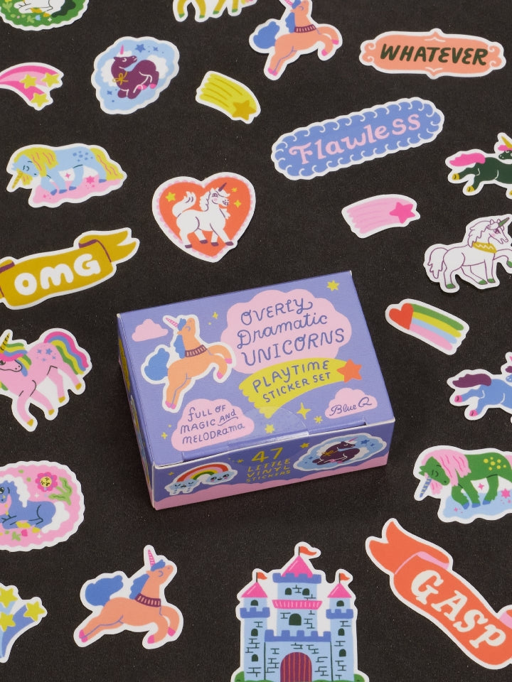 Blue Q Sticker Set | Overly Dramatic Unicorns