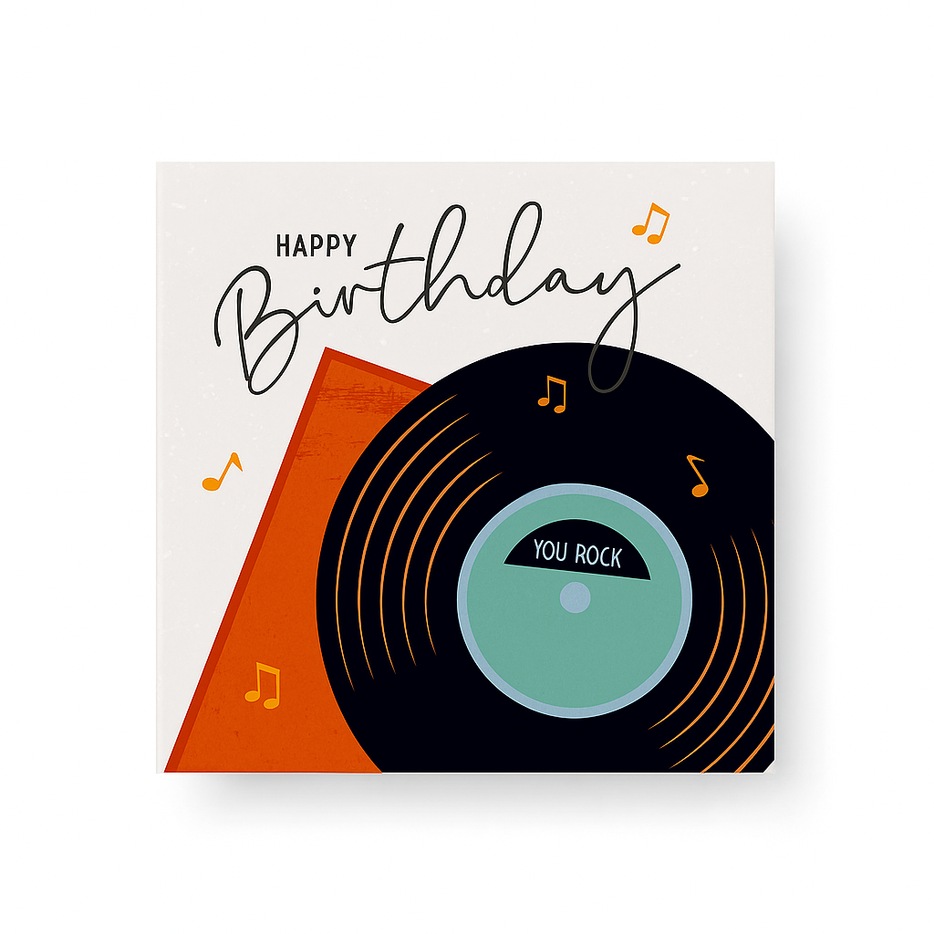 Vinyl Records Birthday Card