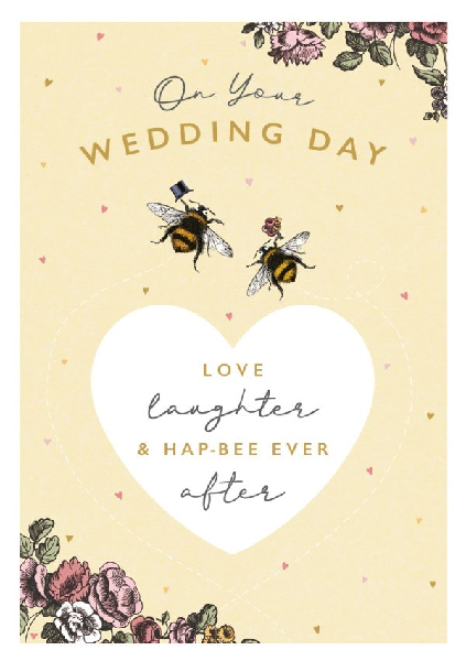 Hap-Bee Ever After Wedding Card