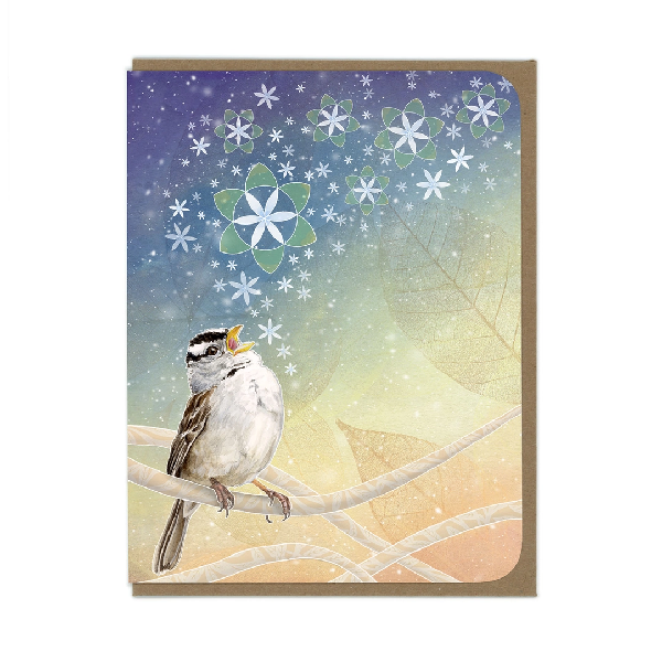 White Crowned Sparrow Blank Art Card