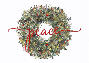 Wreath Of Peace Deluxe Holiday Cards | Set of 20