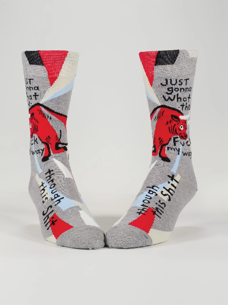 Blue Q Men's Crew Socks | WTF My Way Through