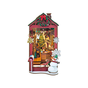 DIY Miniature Book Nook Kit | Christmas Indoor Scene