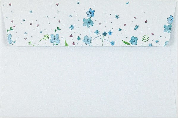 Blue Flowers Stationary Set