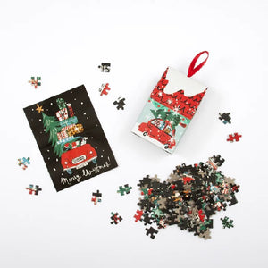 Galison 130 Piece Puzzle Ornament | Christmas Car