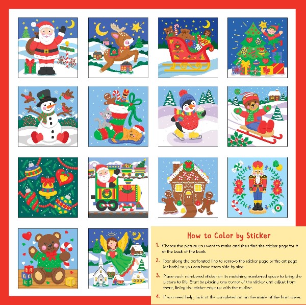 Color-By-Sticker Christmas Activity Book